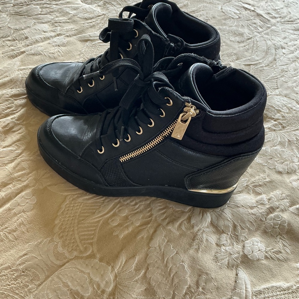Aldo Black and Gold Chunky Sneakers